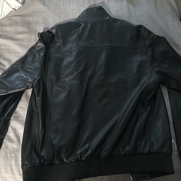Reiss Harris Leather Bomber Jacket - Picture 3 of 3